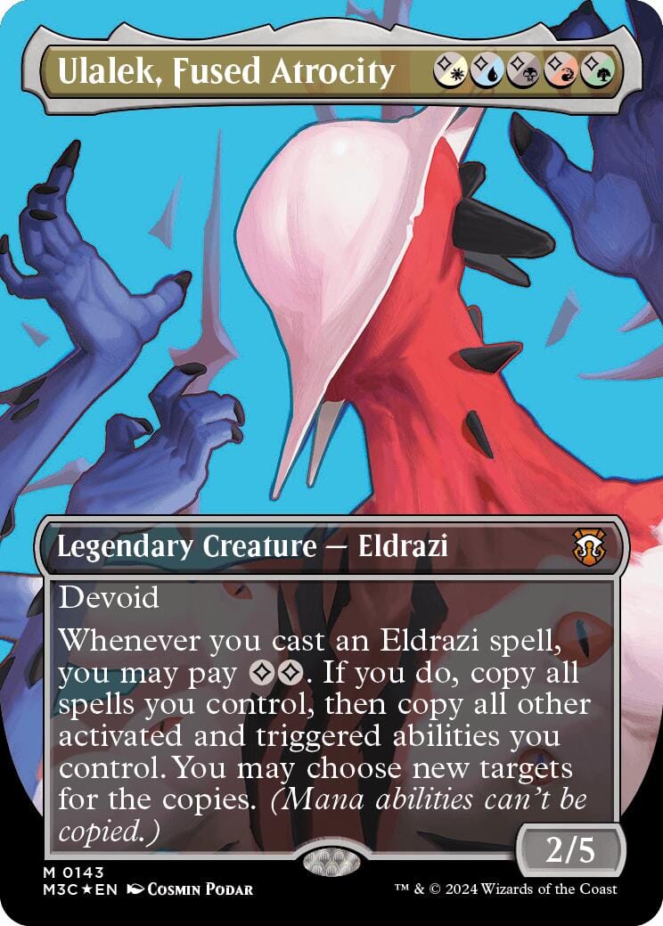 Ulalek, Fused Atrocity (Borderless) (Ripple Foil) [Modern Horizons 3 Commander] MTG Single Magic: The Gathering  | Multizone: Comics And Games