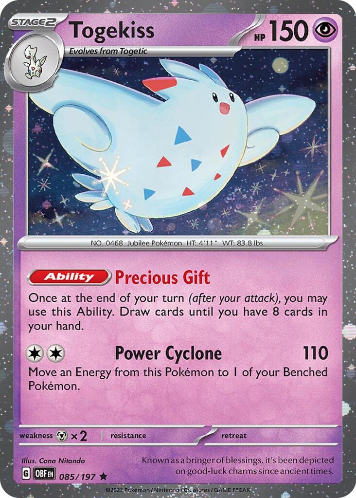 Togekiss (085/197) (Cosmos Holo) [Scarlet & Violet: Obsidian Flames] Pokemon Single Pokémon  | Multizone: Comics And Games