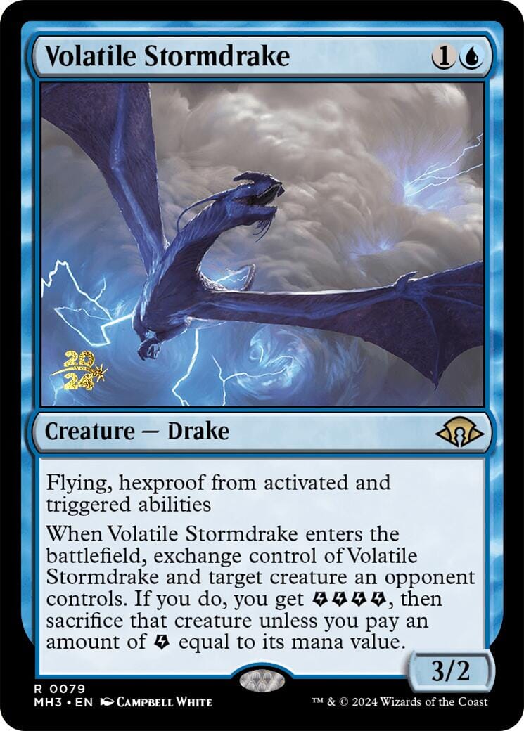 Volatile Stormdrake [Modern Horizons 3 Prerelease Promos] MTG Single Magic: The Gathering  | Multizone: Comics And Games