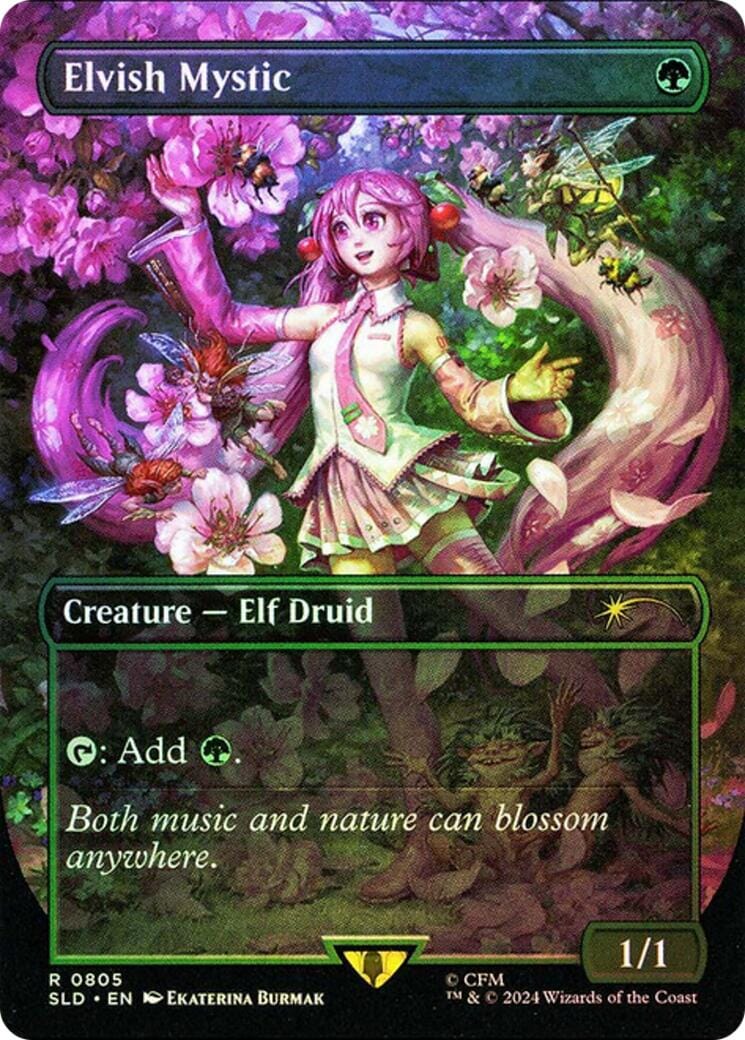 Elvish Mystic (0805 - Japanese Rainbow Foil) [Secret Lair Drop Series] MTG Single Magic: The Gathering  | Multizone: Comics And Games