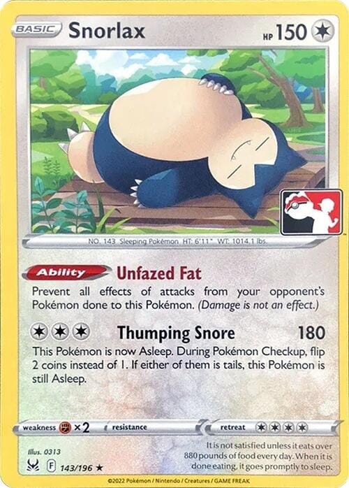 Snorlax (143/196) [Prize Pack Series Three] Pokemon Single Pokémon  | Multizone: Comics And Games