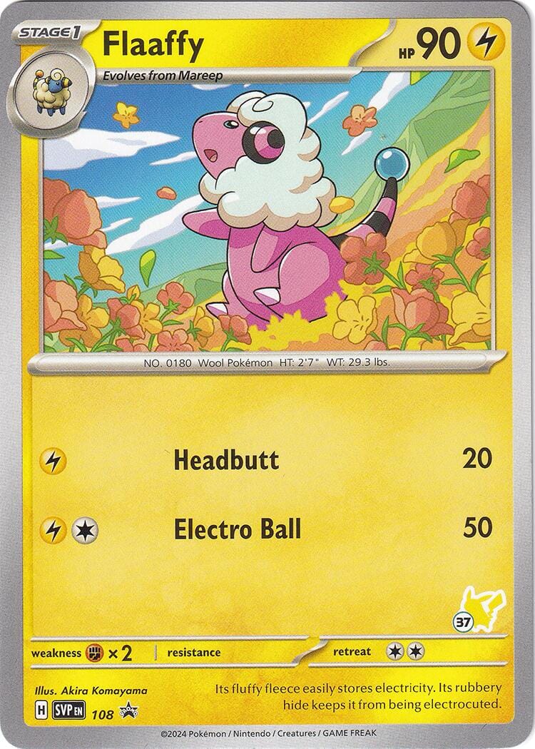 Flaaffy (108) (Pikachu Stamp #37) [Battle Academy 2024] Pokemon Single Pokémon  | Multizone: Comics And Games
