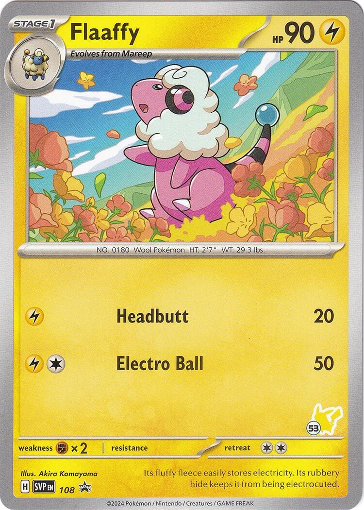 Flaaffy (108) (Pikachu Stamp #53) [Battle Academy 2024] Pokemon Single Pokémon  | Multizone: Comics And Games