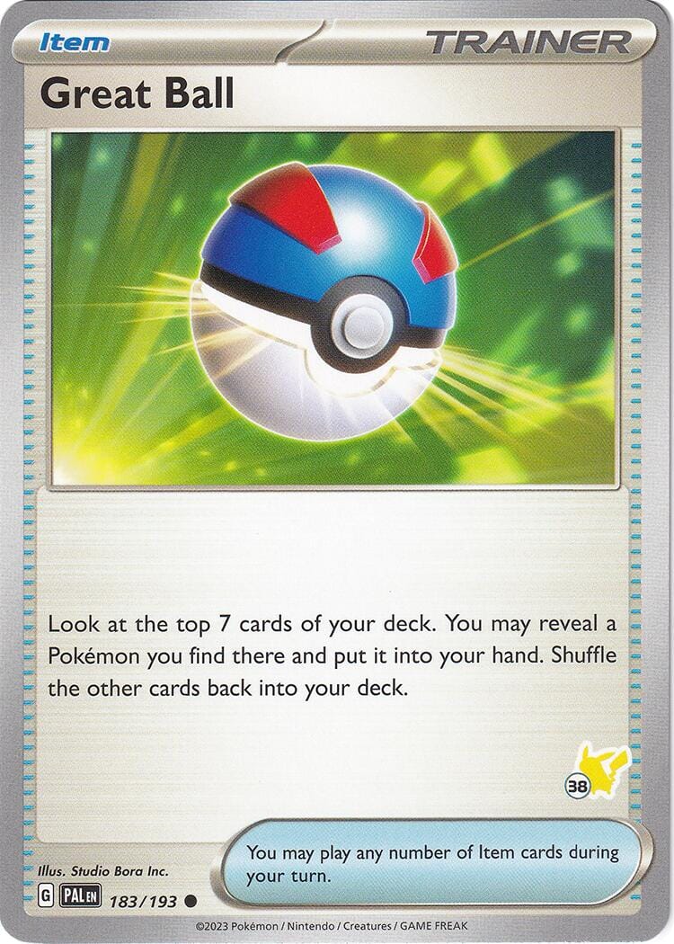 Great Ball (183/193) (Pikachu Stamp #38) [Battle Academy 2024] Pokemon Single Pokémon  | Multizone: Comics And Games