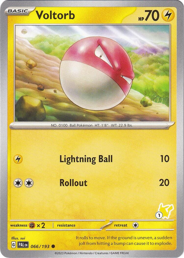Voltorb (066/193) (Pikachu Stamp #1) [Battle Academy 2024] Pokemon Single Pokémon  | Multizone: Comics And Games