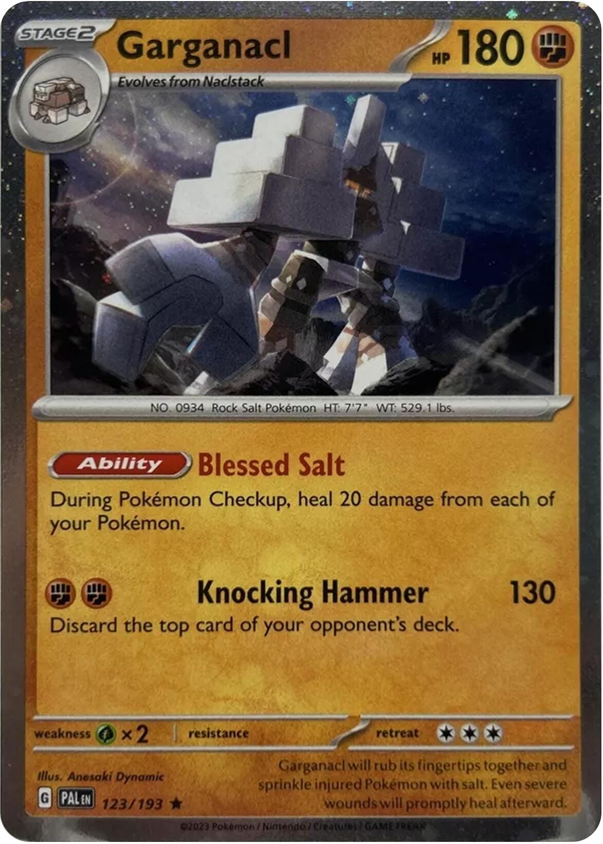 Garganacl (123/193) (Cosmos Holo) [Scarlet & Violet: Paldea Evolved] Pokemon Single Pokémon  | Multizone: Comics And Games