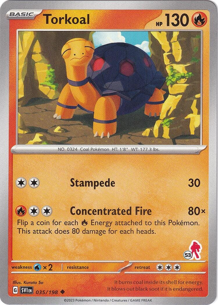 Torkoal (035/198) (Armarouge Stamp #53) [Battle Academy 2024] Pokemon Single Pokémon  | Multizone: Comics And Games