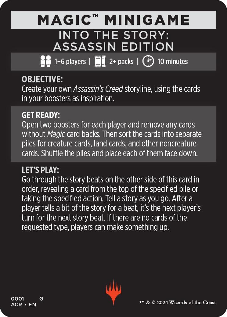 Into The Story: Assassin Edition (Magic Minigame) [Assassin's Creed Minigame] MTG Single Magic: The Gathering  | Multizone: Comics And Games