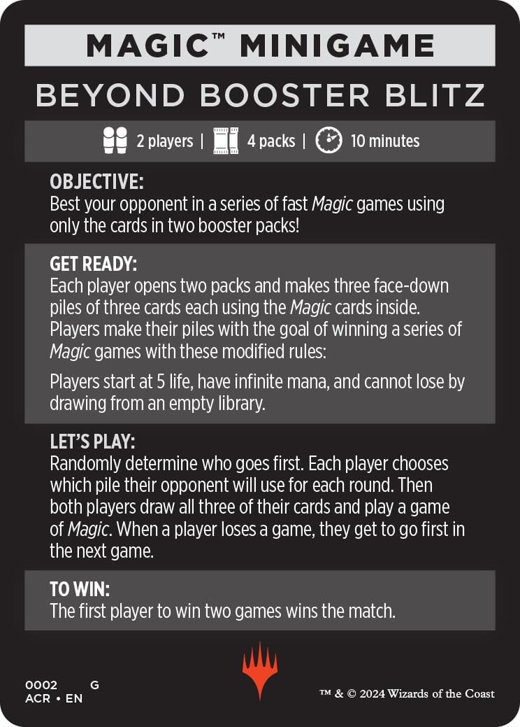 Beyond Booster Blitz (Magic Minigame) [Assassin's Creed Minigame] MTG Single Magic: The Gathering  | Multizone: Comics And Games