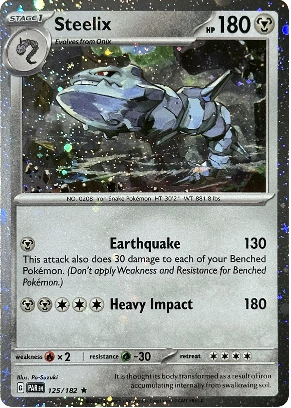Steelix (125/182) (Cosmos Holo) [Scarlet & Violet: Paradox Rift] Pokemon Single Pokémon  | Multizone: Comics And Games
