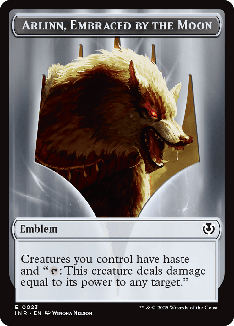 Wolf (0018) // Emblem - Arlinn, Embraces by the Moon Double-Sided Token [Innistrad Remastered Tokens] MTG Single Magic: The Gathering  | Multizone: Comics And Games