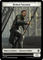 Human Soldier // Wolf (035) Double-Sided Token [Bloomburrow Commander Tokens] MTG Single Magic: The Gathering  | Multizone: Comics And Games