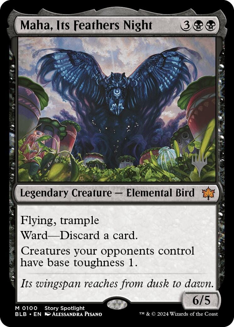 Maha, Its Feathers Night (Promo Pack) [Bloomburrow Promos] MTG Single Magic: The Gathering  | Multizone: Comics And Games