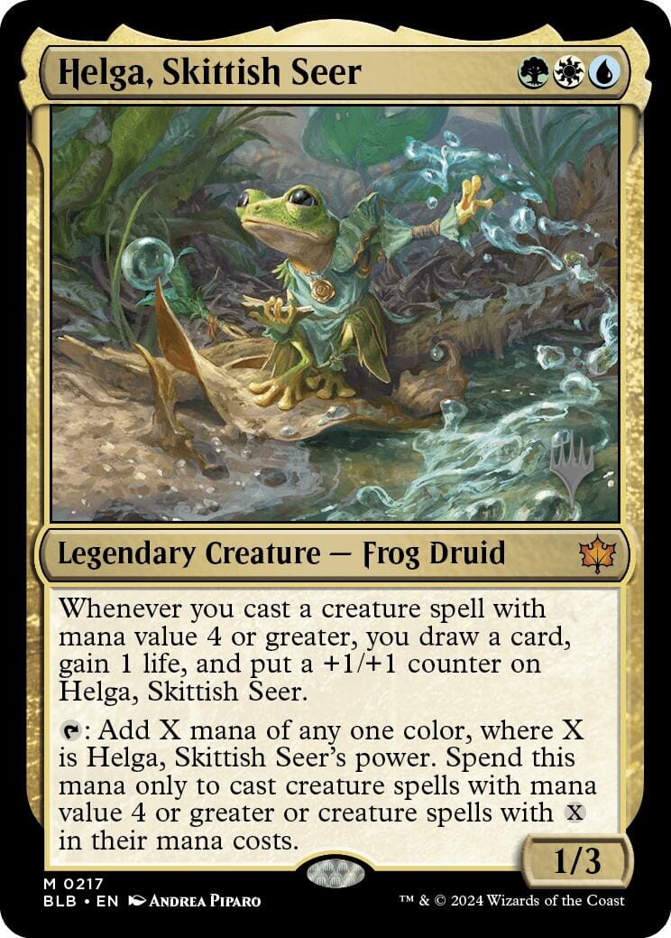 Helga, Skittish Seer (Promo Pack) [Bloomburrow Promos] MTG Single Magic: The Gathering  | Multizone: Comics And Games