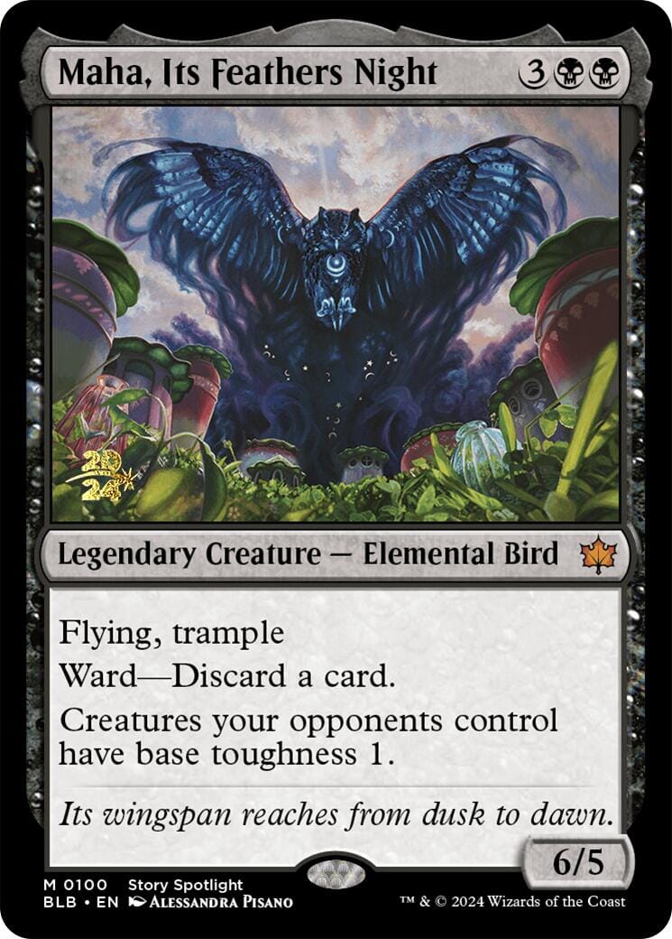 Maha, Its Feathers Night [Bloomburrow Prerelease Promos] MTG Single Magic: The Gathering  | Multizone: Comics And Games