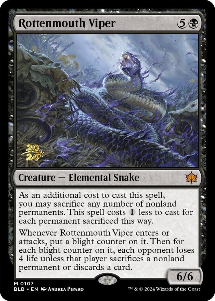 Rottenmouth Viper [Bloomburrow Prerelease Promos] MTG Single Magic: The Gathering  | Multizone: Comics And Games