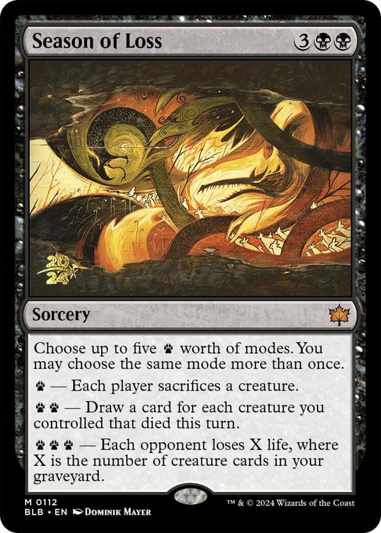 Season of Loss [Bloomburrow Prerelease Promos] MTG Single Magic: The Gathering  | Multizone: Comics And Games