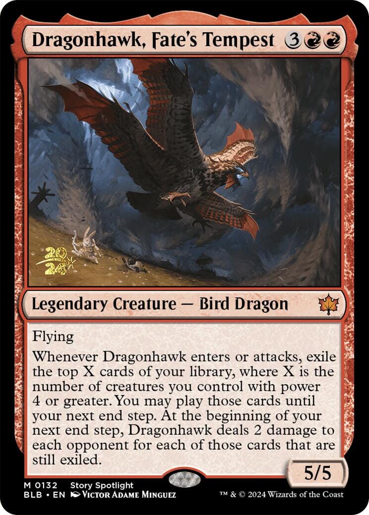 Dragonhawk, Fate's Tempest [Bloomburrow Prerelease Promos] MTG Single Magic: The Gathering  | Multizone: Comics And Games