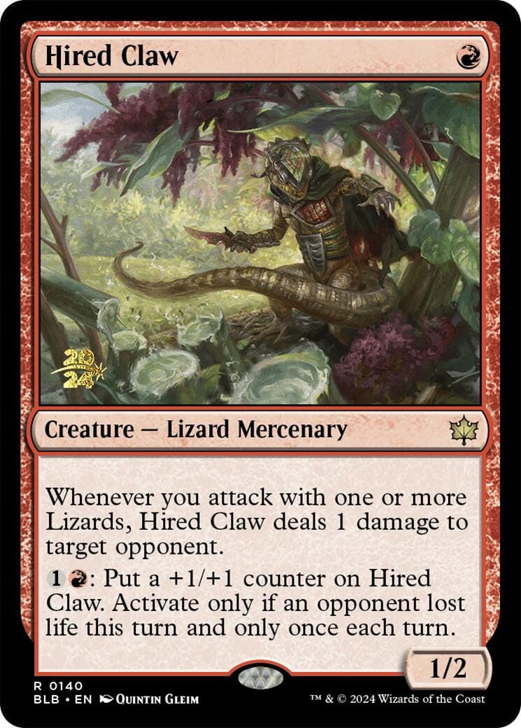 Hired Claw [Bloomburrow Prerelease Promos] MTG Single Magic: The Gathering  | Multizone: Comics And Games
