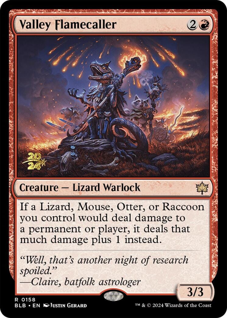 Valley Flamecaller [Bloomburrow Prerelease Promos] MTG Single Magic: The Gathering  | Multizone: Comics And Games