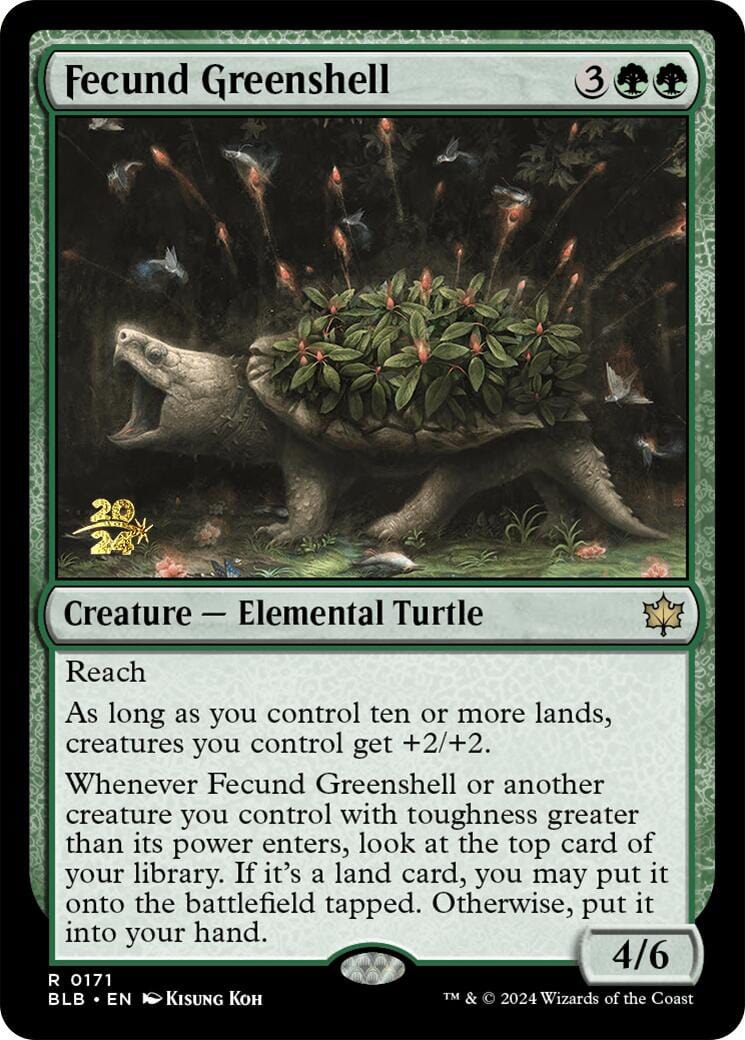 Fecund Greenshell [Bloomburrow Prerelease Promos] MTG Single Magic: The Gathering  | Multizone: Comics And Games