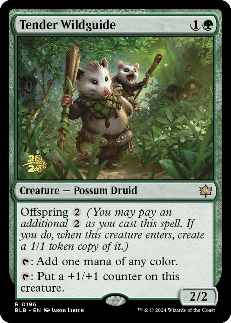 Tender Wildguide [Bloomburrow Prerelease Promos] MTG Single Magic: The Gathering  | Multizone: Comics And Games
