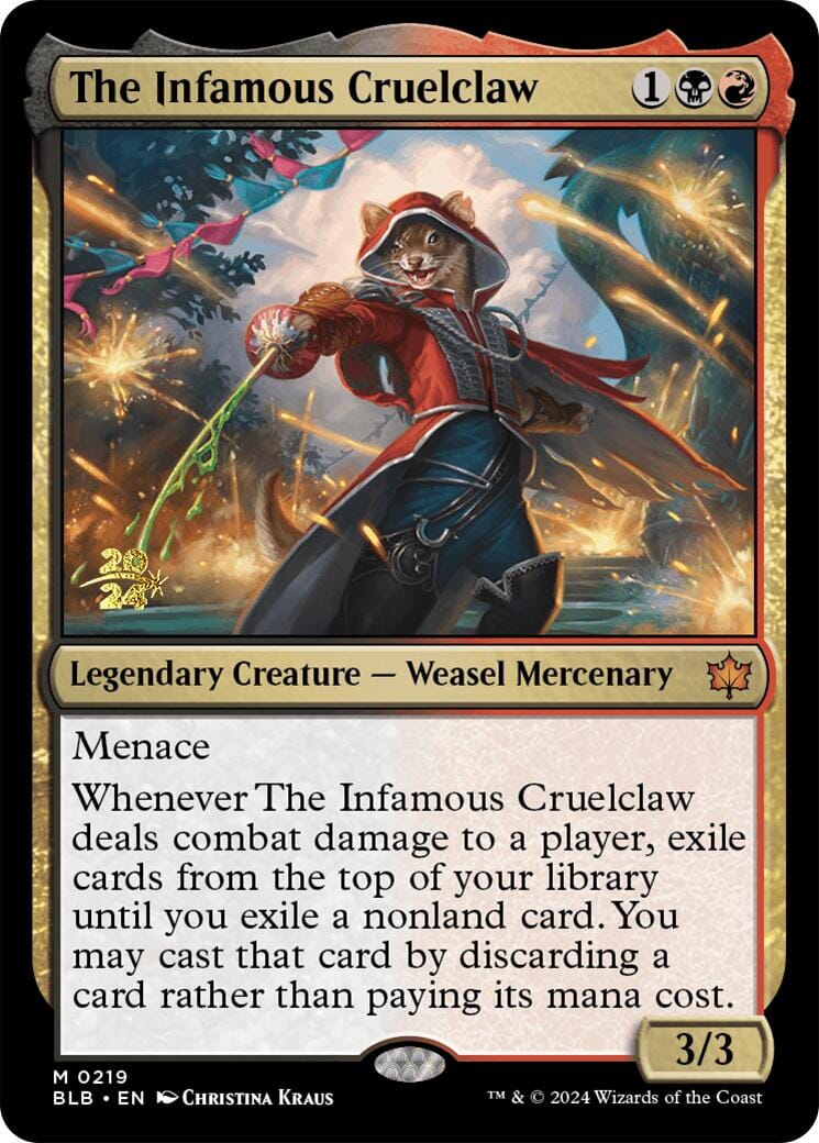 The Infamous Cruelclaw [Bloomburrow Prerelease Promos] MTG Single Magic: The Gathering  | Multizone: Comics And Games