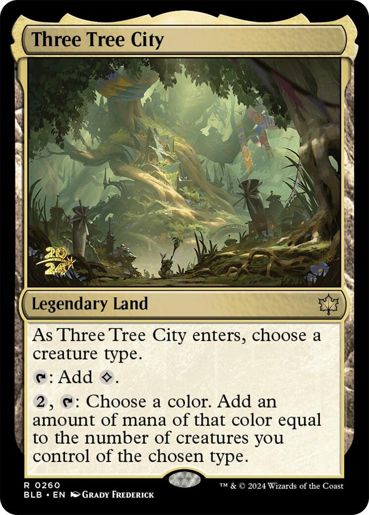 Three Tree City [Bloomburrow Prerelease Promos] MTG Single Magic: The Gathering  | Multizone: Comics And Games
