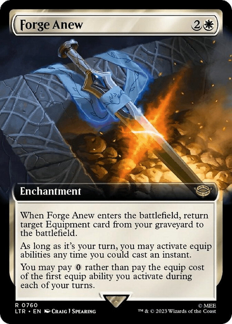 Forge Anew (Extended Art) (Surge Foil) [The Lord of the Rings: Tales of Middle-Earth] MTG Single Magic: The Gathering  | Multizone: Comics And Games