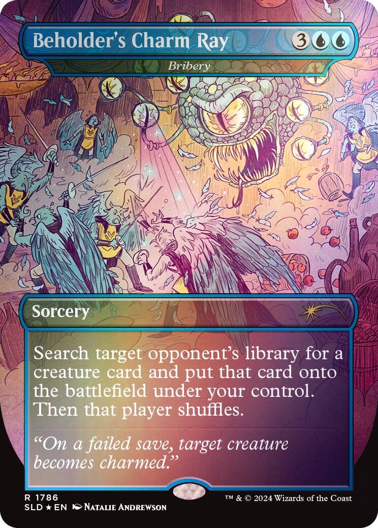 Beholder's Charm Ray - Bribery (Rainbow Foil) [Secret Lair Drop Series] MTG Single Magic: The Gathering  | Multizone: Comics And Games
