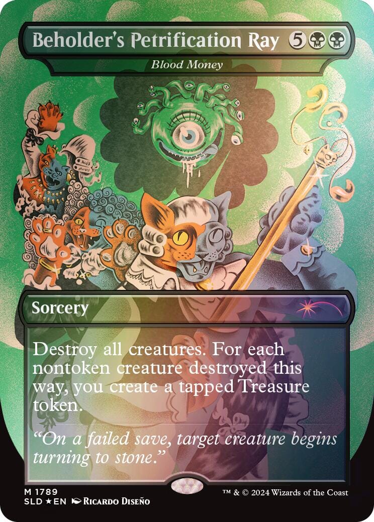 Beholder's Petrification Ray - Blood Money (Rainbow Foil) [Secret Lair Drop Series] MTG Single Magic: The Gathering  | Multizone: Comics And Games