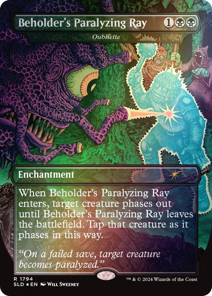 Beholder's Paralyzing Ray - Oubliette (Rainbow Foil) [Secret Lair Drop Series] MTG Single Magic: The Gathering  | Multizone: Comics And Games