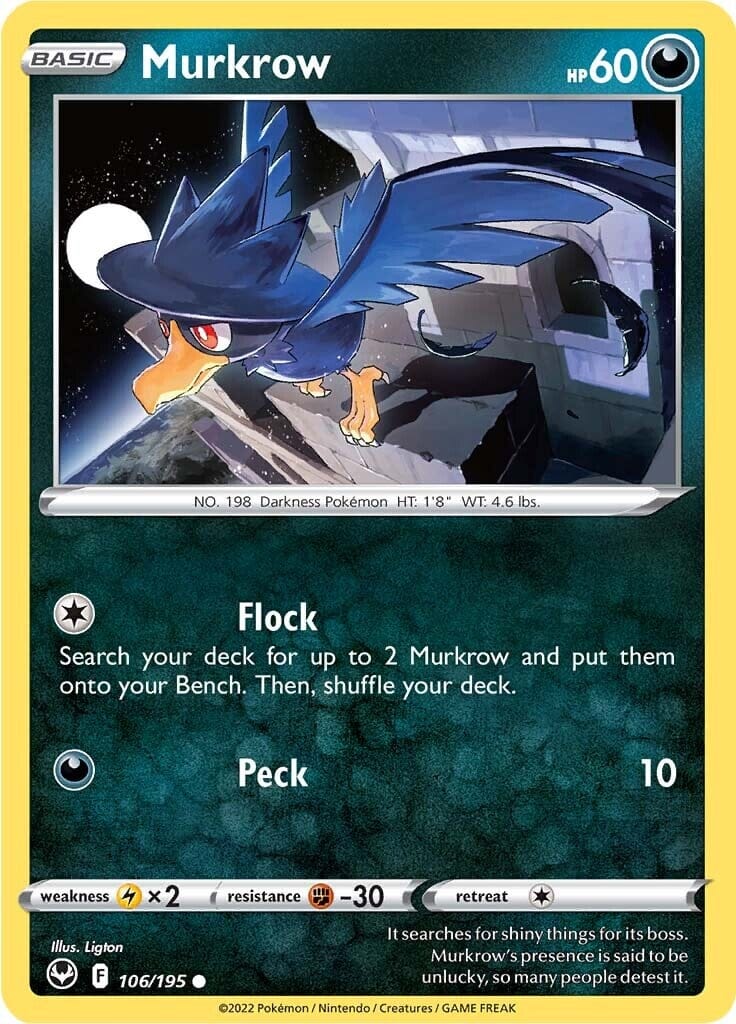 Murkrow (106/195) [Sword & Shield: Silver Tempest] Pokemon Single Pokémon  | Multizone: Comics And Games