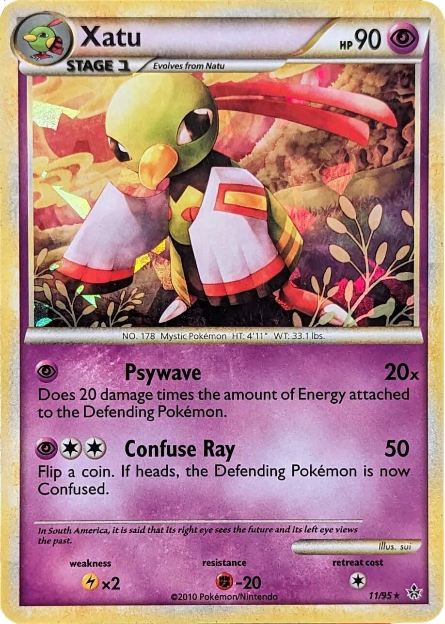 Xatu (11/95) (Cracked Ice Holo) [HeartGold & SoulSilver: Unleashed] Pokemon Single Pokémon  | Multizone: Comics And Games