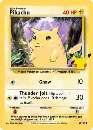 Pikachu (58/102) (25th Anniversary) (Jumbo Card) [Celebrations: 25th Anniversary] Pokemon Single Pokémon  | Multizone: Comics And Games