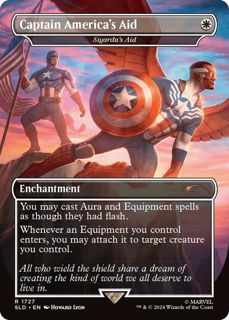 Captain America's Aid - Sigarda's Aid (Rainbow Foil) [Secret Lair Drop Series] MTG Single Magic: The Gathering  | Multizone: Comics And Games