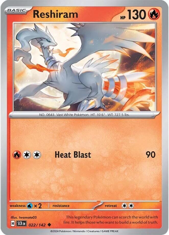 Reshiram (022/142) [Scarlet & Violet: Stellar Crown] Pokemon Single Pokémon  | Multizone: Comics And Games