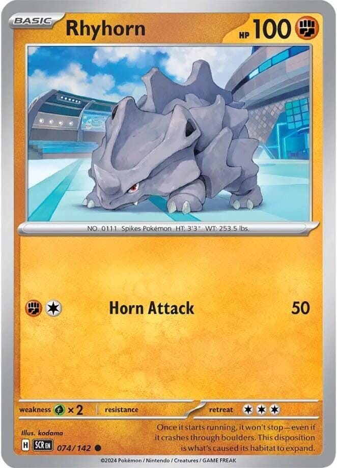 Rhyhorn (074/142) [Scarlet & Violet: Stellar Crown] Pokemon Single Pokémon  | Multizone: Comics And Games
