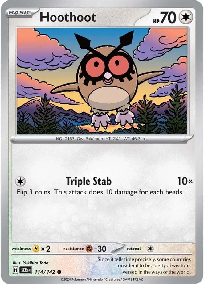 Hoothoot (114/142) [Scarlet & Violet: Stellar Crown] Pokemon Single Pokémon  | Multizone: Comics And Games