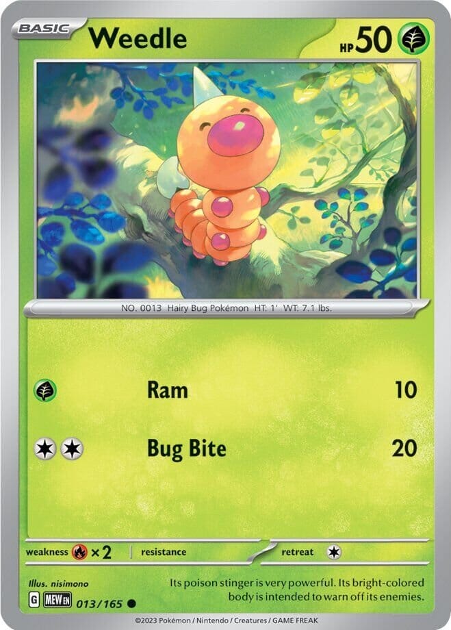 Weedle (013/165) [Scarlet & Violet 151] Pokemon Single Pokémon  | Multizone: Comics And Games