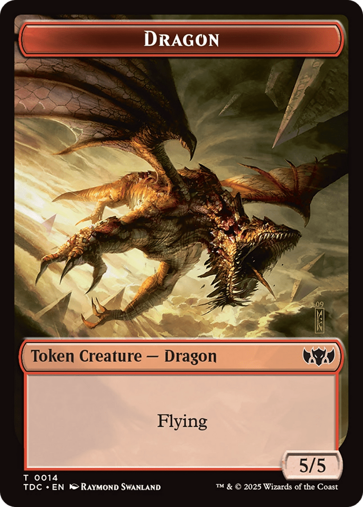 Dragon (0014) // Treasure Double-Sided Token [Tarkir: Dragonstorm Commander Tokens] MTG Single Magic: The Gathering  | Multizone: Comics And Games
