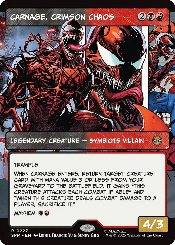 Carnage, Crimson Chaos (Borderless) [Marvel's Spider-Man] MTG Single Magic: The Gathering  | Multizone: Comics And Games