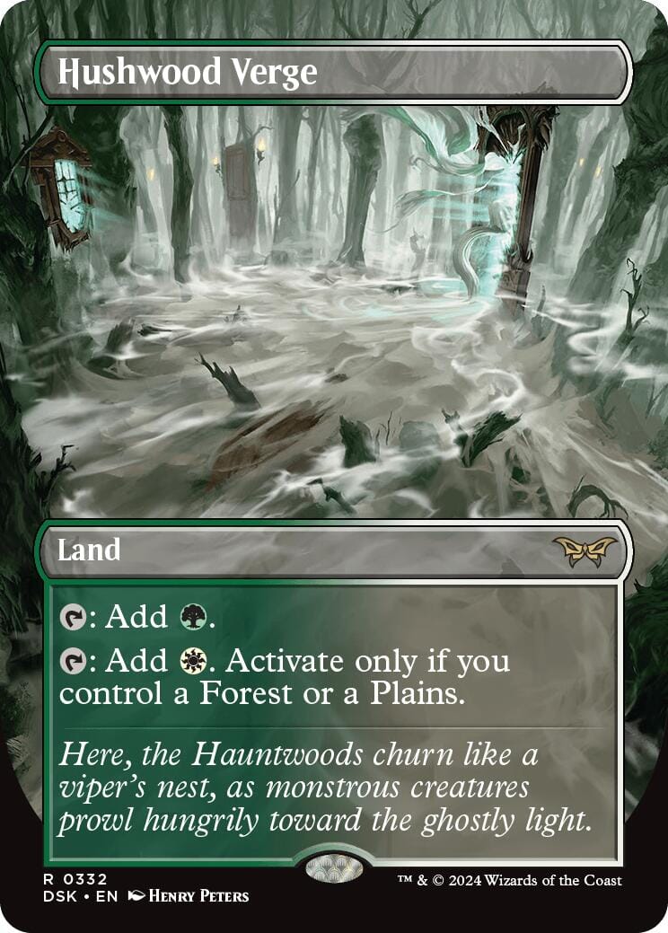 Hushwood Verge (Borderless) [Duskmourn: House of Horror] MTG Single Magic: The Gathering  | Multizone: Comics And Games