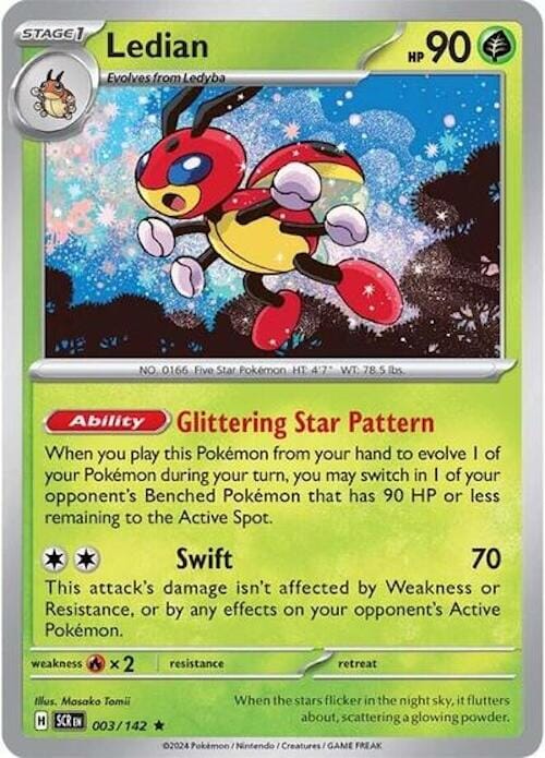 Ledian (003/142) (Theme Deck Exclusive) [Scarlet & Violet: Stellar Crown] Pokemon Single Pokémon  | Multizone: Comics And Games