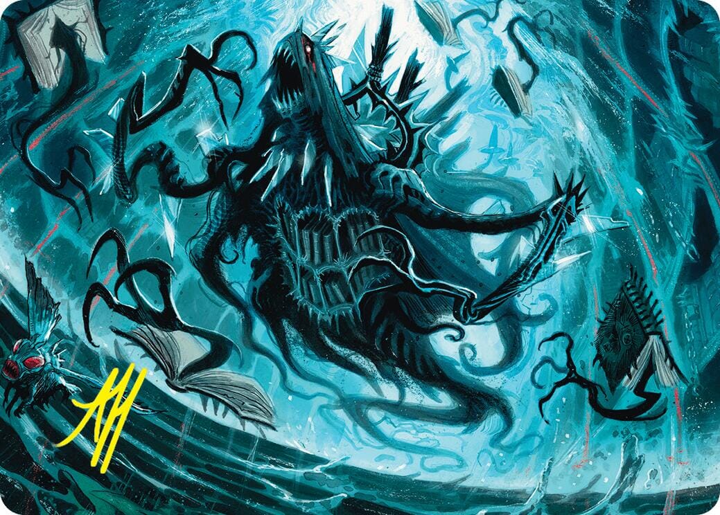 Overlord of the Floodpits Art Card (Gold-Stamped Signature) [Duskmourn: House of Horror Art Series] MTG Single Magic: The Gathering  | Multizone: Comics And Games