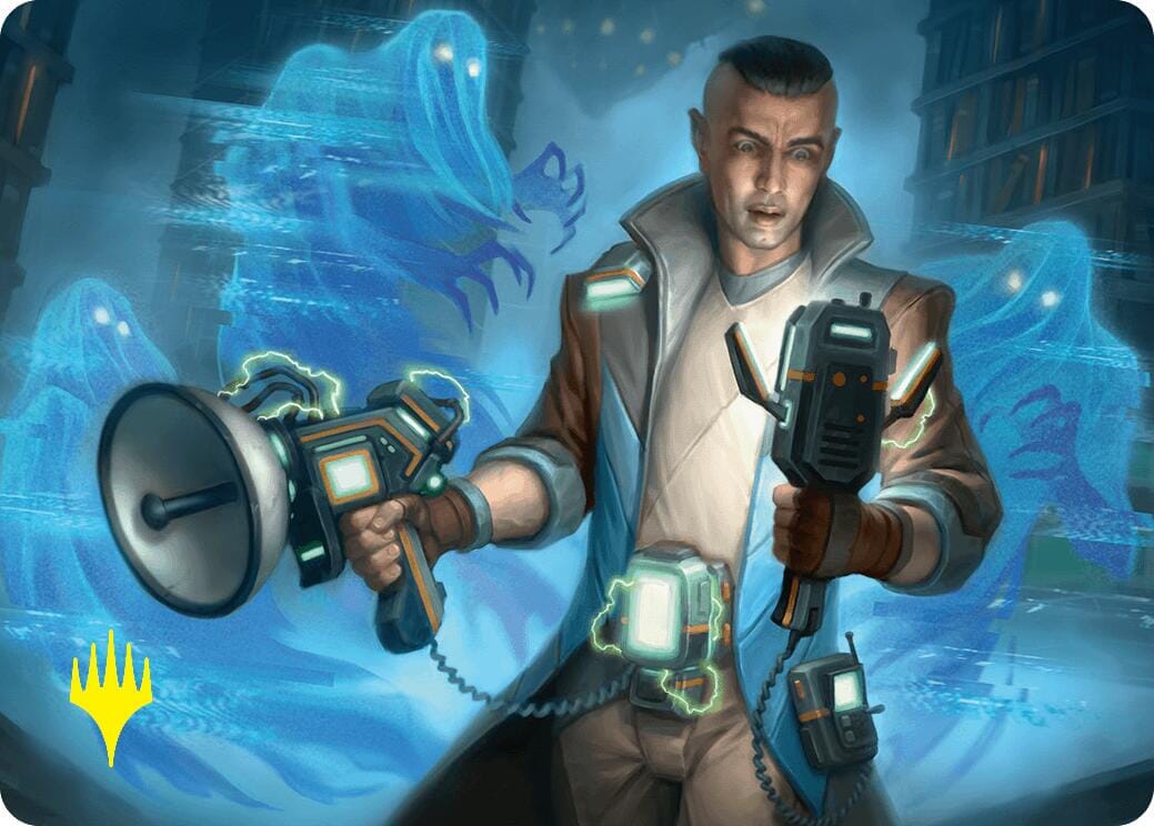 Paranormal Analyst Art Card (Gold-Stamped Signature) [Duskmourn: House of Horror Art Series] MTG Single Magic: The Gathering  | Multizone: Comics And Games