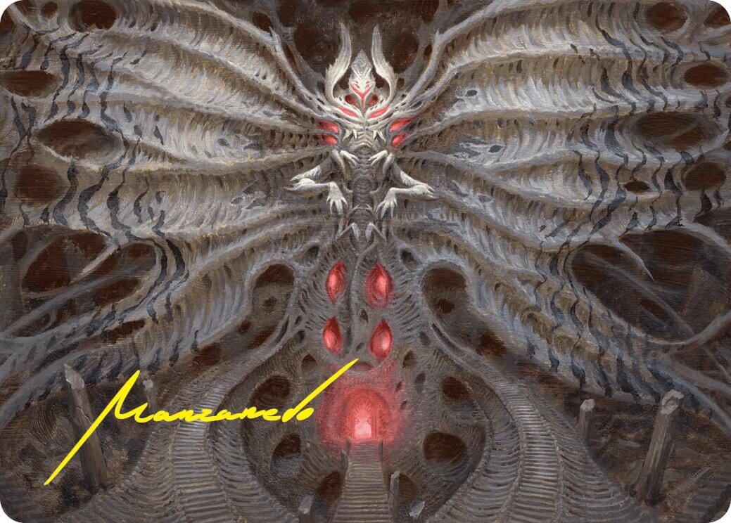 Valgavoth, Terror Eater Art Card (Gold-Stamped Signature) [Duskmourn: House of Horror Art Series] MTG Single Magic: The Gathering  | Multizone: Comics And Games