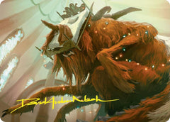 Bedhead Beastie Art Card (Gold-Stamped Signature) [Duskmourn: House of Horror Art Series] MTG Single Magic: The Gathering  | Multizone: Comics And Games