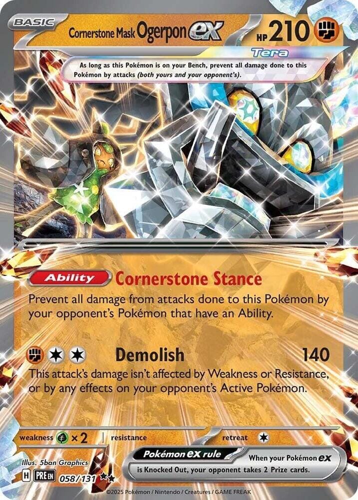 Cornerstone Mask Ogerpon ex (058/131) [Scarlet & Violet: Prismatic Evolutions] Pokemon Single Pokémon  | Multizone: Comics And Games