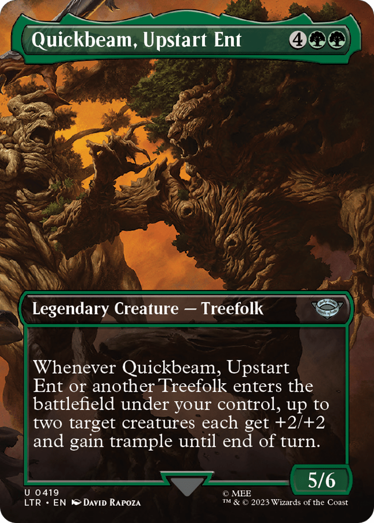 Quickbeam, Upstart Ent (Borderless Alternate Art) [The Lord of the Rings: Tales of Middle-Earth] MTG Single Magic: The Gathering  | Multizone: Comics And Games